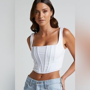 NWT White Corset Top